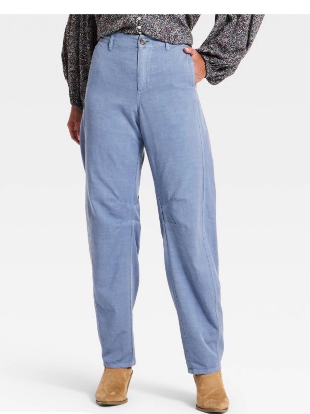 NWOT Universal Thread Slate Blue Elastic Waist Pants - Barrel Leg Sz 8